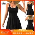 thumbnail image 2 of Women's Athletic Dress Mini U Neck Sleeveless Built In Shorts With Pockets Tennis Graduation, 2 of 8