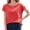 Red, variant on Womens Boat Neck T-Shirts Cap Sleeve Tops Summer Casual Loose Fit Basic Tees