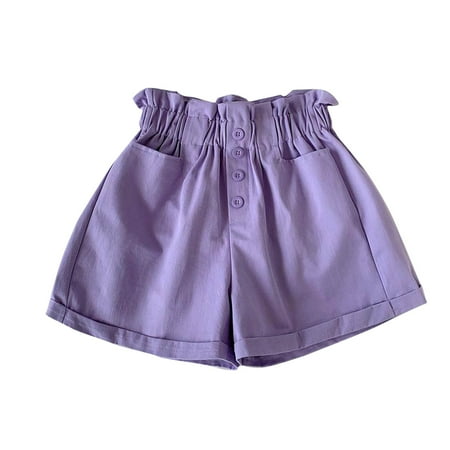 

EnJoCho Girls Middle and Older Children s Solid Colour Button Pocket Shorts Pants Outfits for Baby Girls Sweat Pants Youth Girls Insulated Pants for Girls Clothes Fashion Pants
