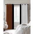 thumbnail image 2 of Blackout Curtains for Bedroom, Brown Black White Boho Room Darkening Window Drapes for Living Room, Modern Striped Art Thermal Insulated Grommet Curtains, 52x54 inch, 2 Panels, 2 of 9