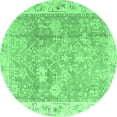 thumbnail image 1 of Ahgly Company Indoor Round Oriental Emerald Green Traditional Area Rugs, 8' Round, 1 of 4