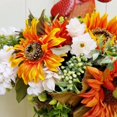 thumbnail image 5 of Corona de girasol simulada de 40cm para colgar en la puerta, corona decorativa rústica de otoño para gallos de granja, 5 of 5