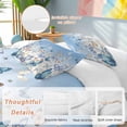 thumbnail image 2 of 3 Piece Blue Ombre Butterfly Duvet Cover Set Twin Size, Microfiber Comforter/Quilt Cover with Corner Ties and 2 Pillowcases, Pastoral Farmhouse Butterflies All Season Soft Bedding with Zipper Closure, 2 of 8