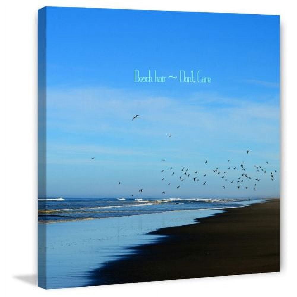 "Beach Hair Text" Painting Print on Wrapped Canvas