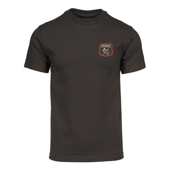 Gravity Trading Mens Dodge Est. 1914 Short Sleeve Pocket Logo T-Shirt, Brown M