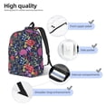 thumbnail image 3 of Balery Floral Mochila Clásica Impresa Básica para Viaje, Mochila Escolar Resistente al Agua, Mochila de Lona con Correas Ajustables-Medium, 3 of 5