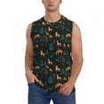 thumbnail image 6 of Daiia Deers In The Forest Printed Men's Tank Tops,Casual Soft Sleeveless Gym Muscle Shirts Bodybuilding Tee-Large, 6 of 8