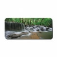 thumbnail image 1 of Nature Computer Mouse Pad, Waterfall at Forest in Tropical Environment Unusual Woodland Scenery, Rectangle Non-Slip Rubber Mousepad X-Large, 35" x 15", Forest Green Brown White, by Ambesonne, 1 of 2