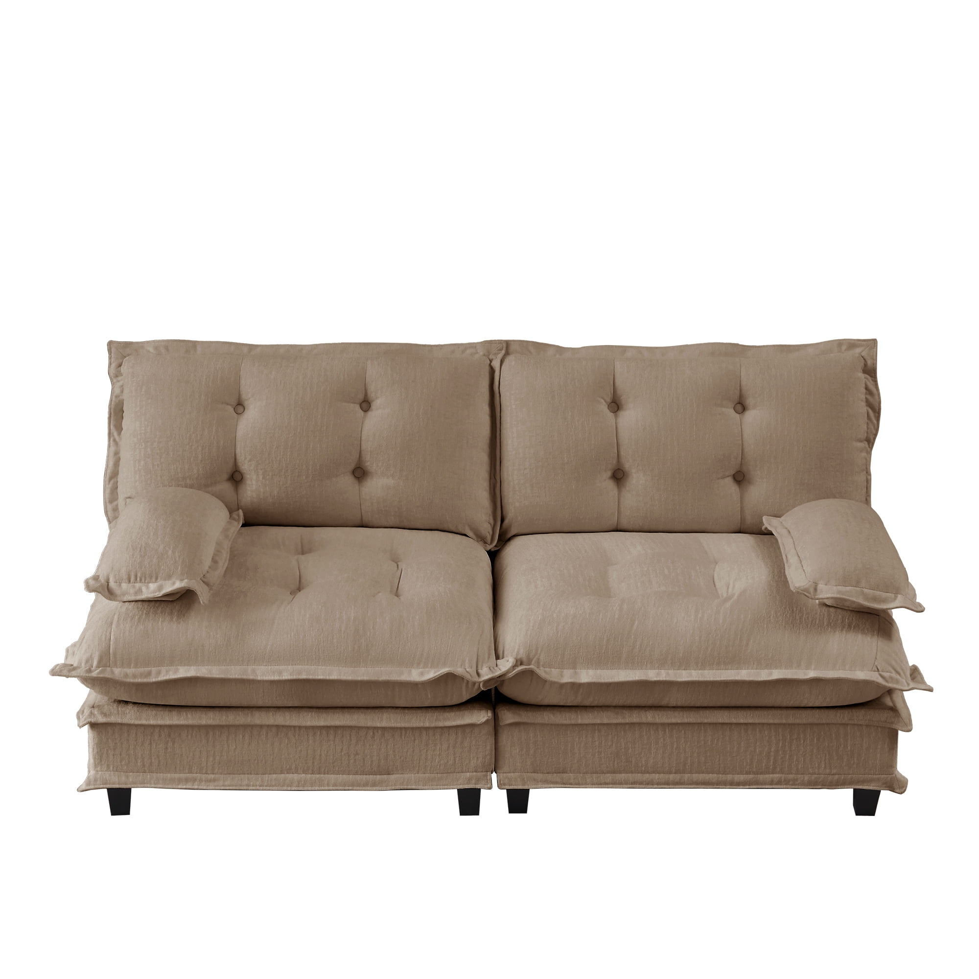 AISWORD 77" 2-Seater Modular Sectional Cloud Sofa, Chenille Fabric Deep Seat Couch with Lattice Decored Cushions