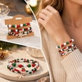 thumbnail image 5 of OAVQHLG3B Christmas Bracelets for Women, Snowflake Santa Claus Christmas Tree Festive Beaded Bracelets Stackable Stretch Friendship Bracelets, 5 of 5
