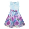 thumbnail image 2 of Girls Dress Rose Flower Print Butterfly Embroidery Purple 12 Years, 2 of 4