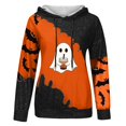 thumbnail image 5 of Oversized Hoodies for Women Halloween Retro Color Blocked Printed Long Sleeved Drawstring Fall Winter Clothes, 5 of 5