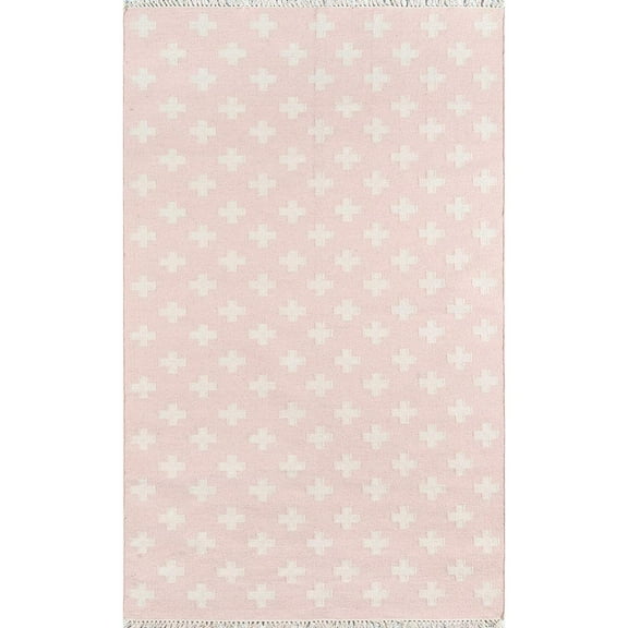 Novogratz by Momeni Topanga Lucille Flat Weave Pink Wool Rug 5' X 7'6"