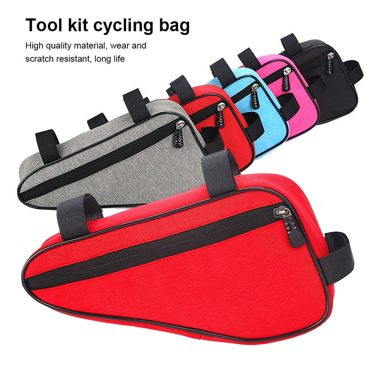 Bike Frame Bag NDakter Bike Triangle Frame Bag - 2L Waterproof Front Handlebar Pouch, Saddle Storage Tube Bag For Phone, Wallet, Keys, Tools, Accessories, Cycling Pouch For Mountain & Road Bikes Bike