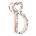 thumbnail image 2 of 10K Rose Gold Diamond Script Initial D Pendant Heart Bail Charm 0.12 Ct., 2 of 6