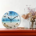 thumbnail image 6 of Dreamtimes Sunbeam Beach Landscape Wall Clock, 10 Inch Silent Non Ticking Round Clock Oil Painting Clock Easy to Read Clock for Living Room Bedroom Bathroom Home Decor, 6 of 7