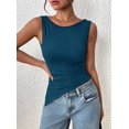 thumbnail image 3 of Musculosa PRETTYGARDEN para mujer con fruncido, verano, sin mangas, azul, 3 of 7