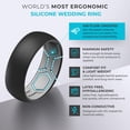 thumbnail image 3 of ThunderFit Men's Air Groove Silicone Wedding Bands, Comfort Fit Rubber Ring, 7.8mm Wide, 1.8mm Thick, Variety Multipack 4-7, 3 of 5