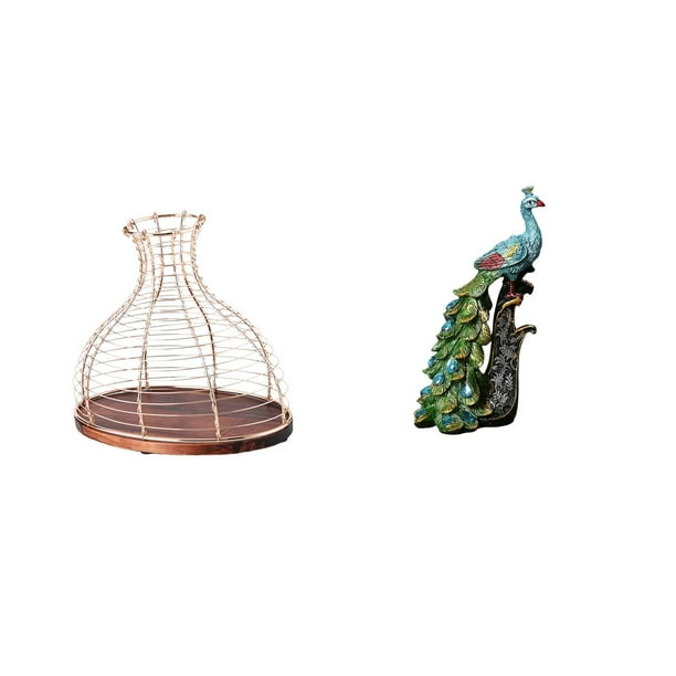Elegante Soporte Multiusos Para Corchos De Vino Y Escultura De Pavo Real, Regalo único, Práctico Jarrón De Exhibición Y Adorno De Mesa Para Cocina, Dormitorio, Oficina, Sala De Estar.