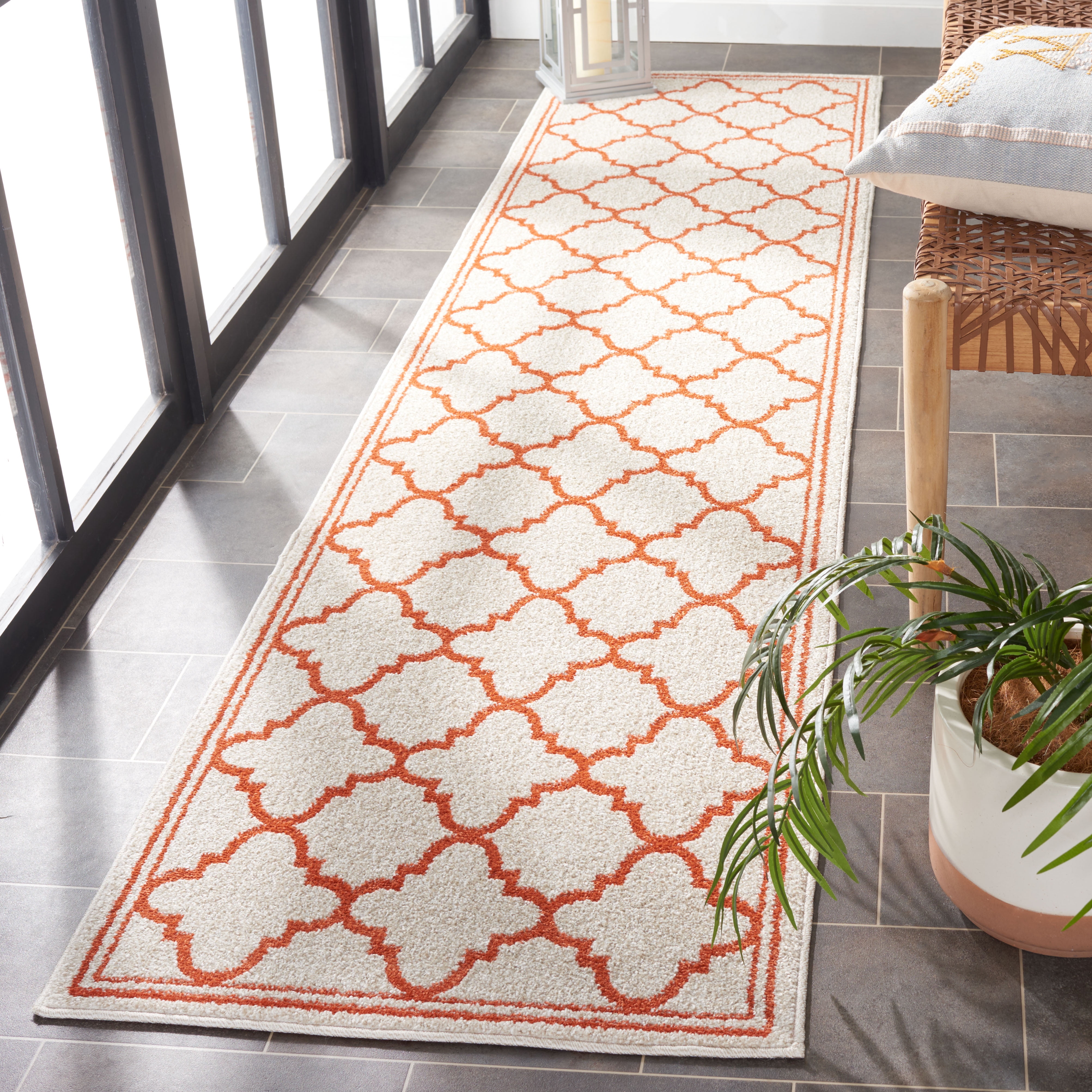 Safavieh Amherst Trina Geometric Runner Rug, Beige/Orange, 2'3" x 9'