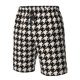 thumbnail image 4 of Balery Black and white houndstooth Traje de Baño Estilo Hawaiano para Hombre, Shorts de Secado Rápido con Bolsillos-Large, 4 of 6