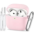 thumbnail image 1 of Funda TNSNK de silicona rosa para AirPods 4 con kit de limpieza 3 en 1, 1 of 7