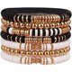 thumbnail image 1 of Pulsera de cuentas de letras de cerámica blanda negra, hecha a mano, elástica, para playa, para verano, para mujer, 1 of 6