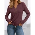 thumbnail image 2 of DAKIMOE Womens Tops Long Sleeve Shirts Spring Fall Fashion Clothes Henley Dressy Casual Blouses, 2 of 6
