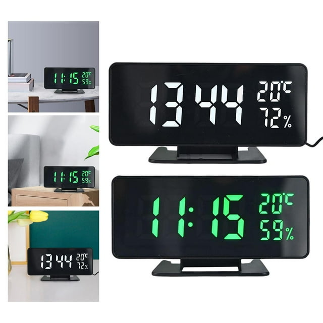 Reloj Digital automático USB Macarena Reloj digital de 2 piezas para dormir Blanco y Verde