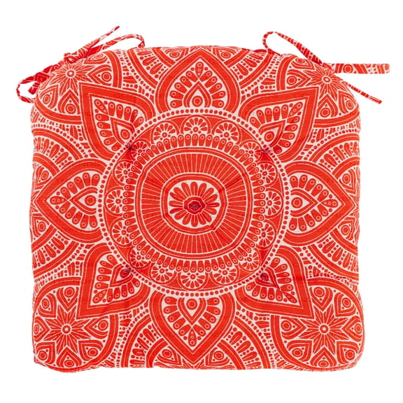 100% Cotton - Comfortable Chair Pad with Ties Thick Cotton Filling, for Dining | Office | Kitchen | Home | Living Room 16”x16''