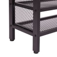 thumbnail image 2 of Banco Zapatero de 3 Niveles con Asiento Acolchado de PU y Estructura de Metal  (Negro), 2 of 4