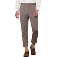 thumbnail image 1 of INSPIRE CHIC Plaid Pants for Men's Flat Front Contrasting Colors Irregular Pattern Trousers 38 Brown, 1 of 5