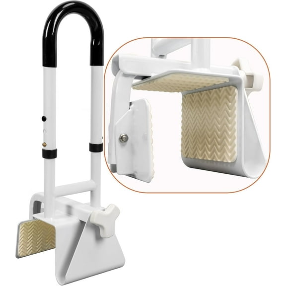 Adjustable Bathtub Grab Bars for Seniors, Bath Safety Grab Bar with Anti-Slip Cover for Elderly, Height and Width Adjustable