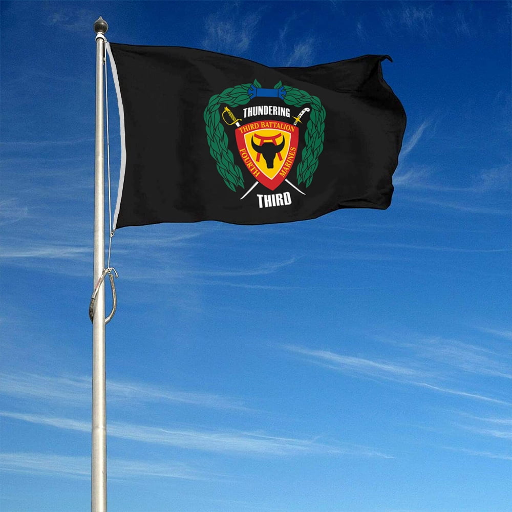 Dutern Double Sided 3rd Battalion, 4th Military Flag Banner 3 Ply with Brass Grommets 3x5 Feet