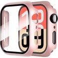 thumbnail image 1 of Yanonmyfd  2 Piezas Funda para Apple Watch Series 6/5/4/SE 3/SE 2/SE 40mm Protector Pantalla Vidrio Templado Incorporado,HD Protección Completa PC Dura Estuche Protective Case,Negro,40mm, 1 of 45