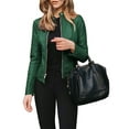 thumbnail image 1 of Faithtur Veste en Simili Cuir pour Femmes Slim Moto Biker Veste à Manches Longues, 1 of 4