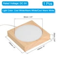 thumbnail image 2 of Uxcell 4" Wooden LED Light Base Wood Light Display Base Stand Lighting with Switch for Crystal Glass Warm White Square, 2 of 5