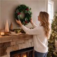 thumbnail image 4 of Dmlowu Christmas Wreath for Front Door, Artificial Wreaths for Front Door Wall Window, Christmas Decorations Indoor Ourdoor, 4 of 7