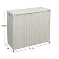 thumbnail image 2 of Household Essentials 3 Compartment Laundry Sorter, Wicker Laundry Sorter, White, 2 of 10