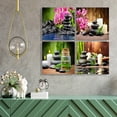 thumbnail image 4 of Spa Bathroom Decor Stone Wall Panels, Zen Wall Art for Yoga Meditation Calming and Relaxing, Bamboo Candle Phalaenopsis and Stone Pictures for Office Bedroom Living Room (12x12in, 4 Panels), 4 of 6