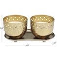 thumbnail image 3 of CosmoLiving by Cosmopolitan 2 Holder Gold Metal Jasmine Scented Cutout Spotted 7 oz 1 Wick Candle with White Wax, (Set of 2), 3 of 8