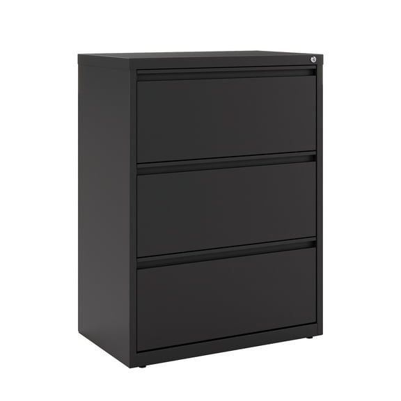 Hirsh 30 Inch Wide 3 Drawer Metal Lateral File Cabinet for Home and Office, Holds Letter, Legal and A4 Hanging Folders, Black