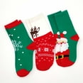 thumbnail image 2 of Christmas Fun Novelty Socks for Little Kids Girls Boys Toddlers Cotton Crew Socks 3-Pair (3-5 Years, Santa-Deer-Snowflake), 2 of 8