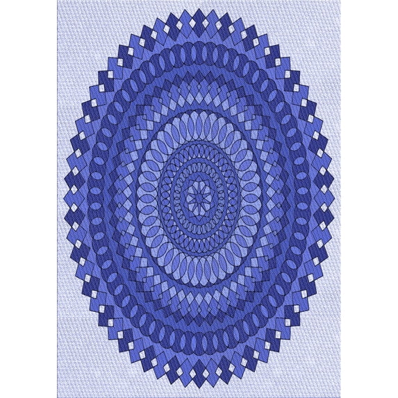 Ahgly Company Indoor Rectangle Patterned Jeans Blue Area Rugs, 8' x 12'