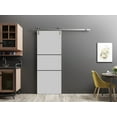 thumbnail image 5 of Sturdy Barn Door 18 x 80 inches | Planum 0014 Grey Ash with Frosted Glass | Stainless Steel 6.6FT Rail Hangers Heavy Set | Solid Panel Interior Doors, 5 of 6