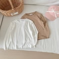 thumbnail image 6 of WUANDIXFA Cute Shirts for Girls Ruffle Long Sleeve Crewneck Ribbed Knit Blouses Tops (Coffee, 5-6 Years), 6 of 9