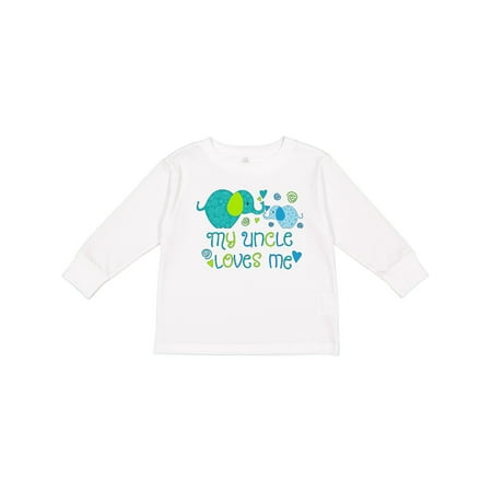

Inktastic My Uncle Loves Me- Cute Elephants Gift Toddler Boy or Toddler Girl Long Sleeve T-Shirt