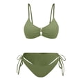 thumbnail image 4 of Duoif Womens Swimsuits, Women's 2 Piece High Cut Textured Bikini Sets for Women Green S, 4 of 4