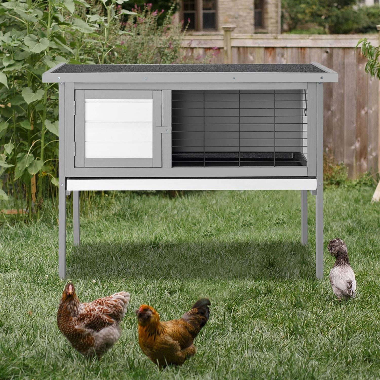 Pefilos 36" Rabbit Hutch for Indoor Wooden Pet Cages Bunny, Guinea Pig House Rabbit Cage, Gray Pefilos 36" Rabbit Hutch for Indoor Wooden Pet Cages Bunny, Guinea Pig House Rabbit Cage, Gray
