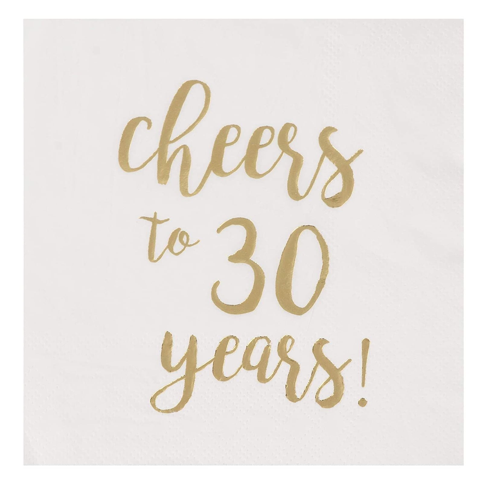 50-Pack 3ply White Rose Gold 100th Birthday Dinner Celebration Party Decoration Napkin Cheers to 100 Years Cocktail Napkins 